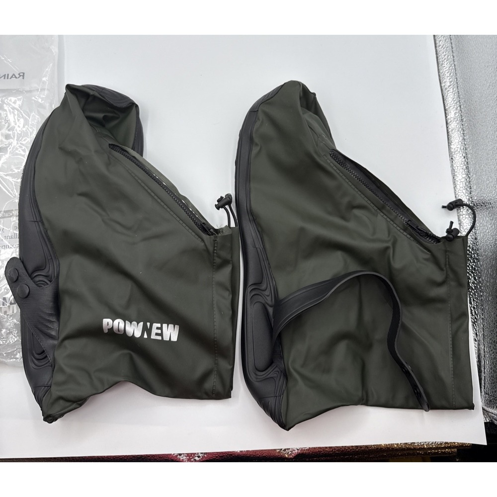 POWNEW Waterproof Rain Shoe Covers for‎ Men and Women size XL Hunter Green